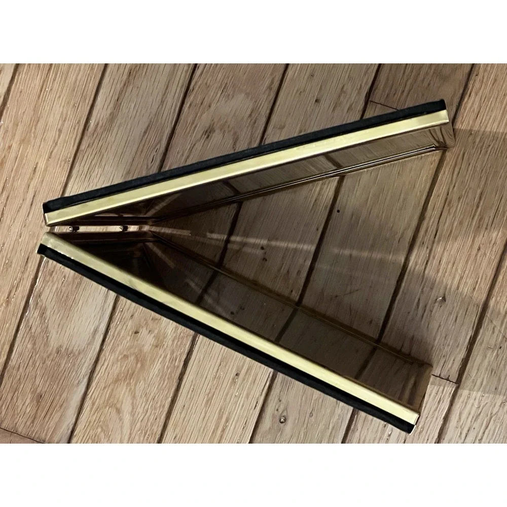 Vtg Solid Brass Double Picture Frame 8
